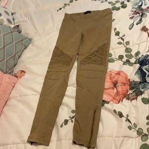 Khaki beulah moto leggings size M